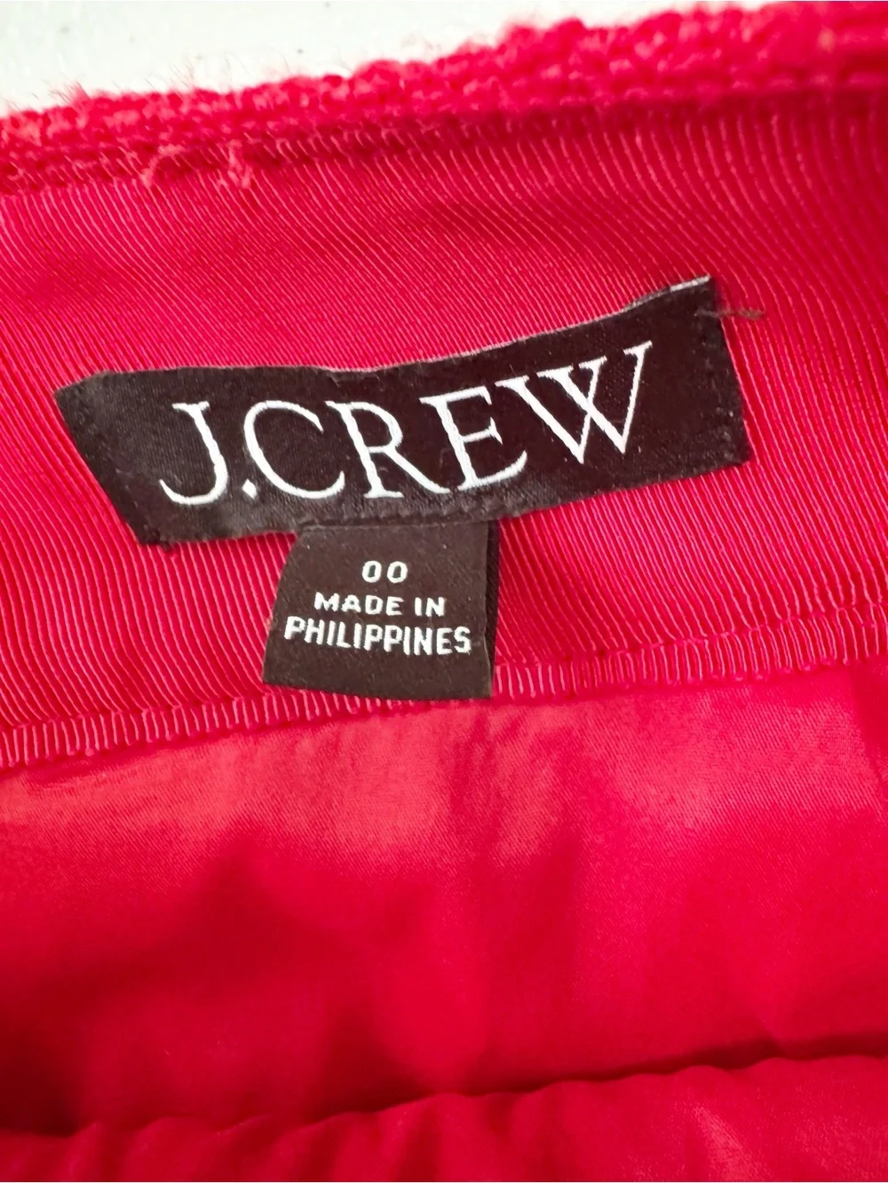 J. Crew Patch Pocket Mini Skirt in Tweed Festival Red 00